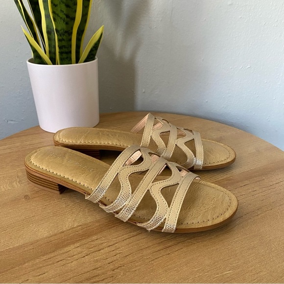 NEW Kelly & Katie Kenzy Gold Sandals - Picture 1 of 9